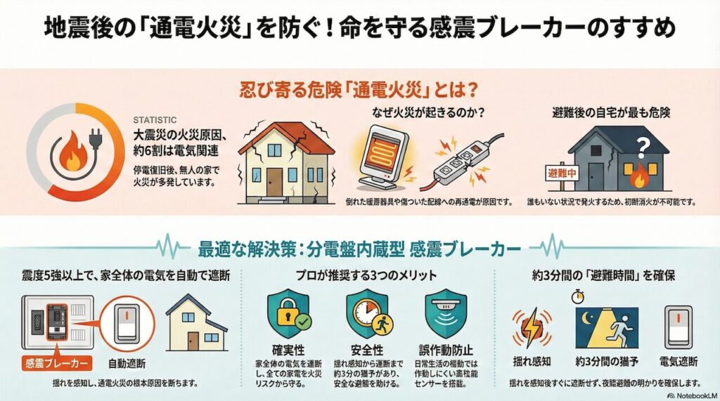 感震ブレーカー設置で地震対策を強化する