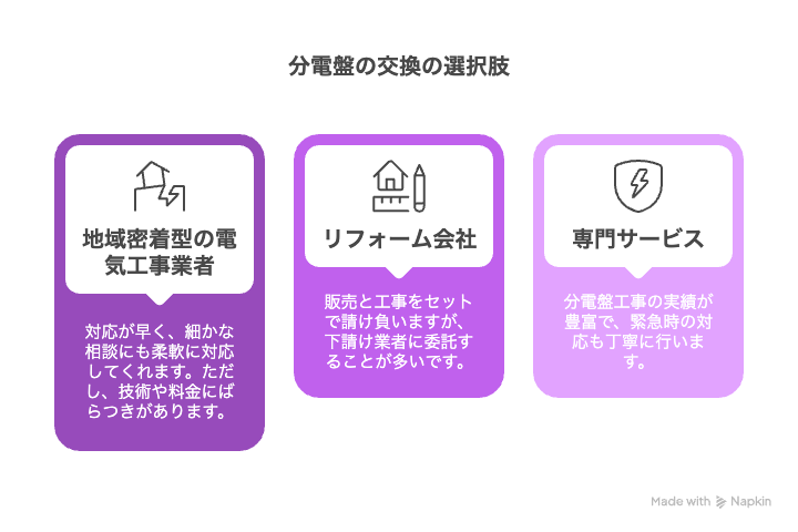 分電盤の交換の選択肢