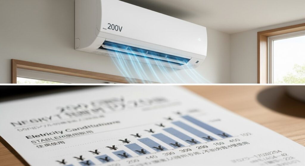 200Vエアコン導入後の電気代は?