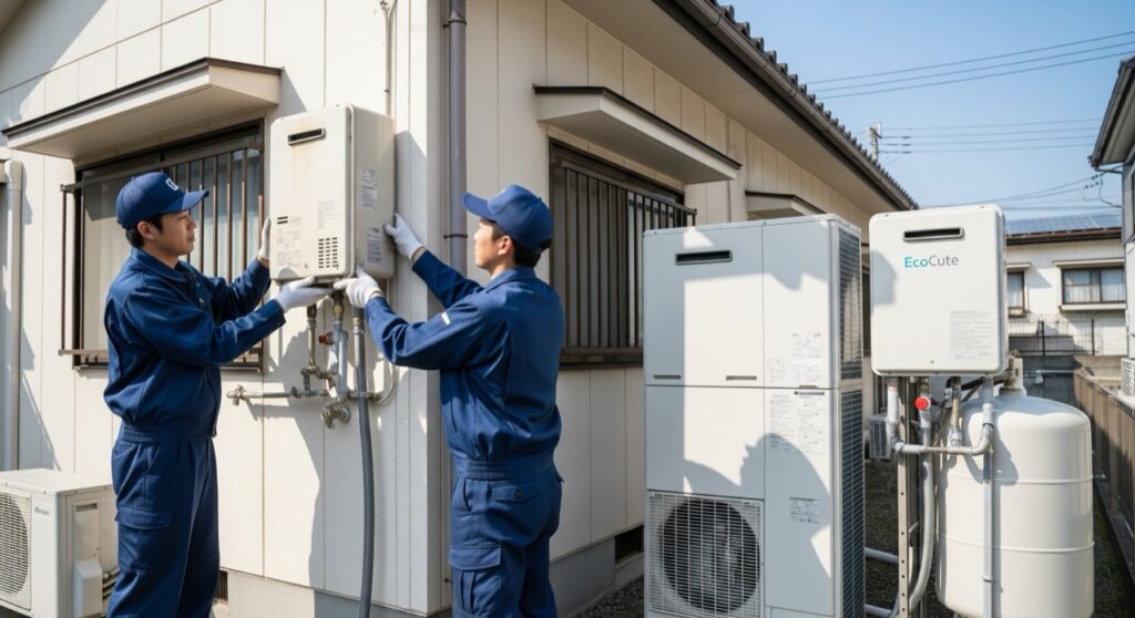ガス給湯器・電気温水器からの交換と後付け・増設