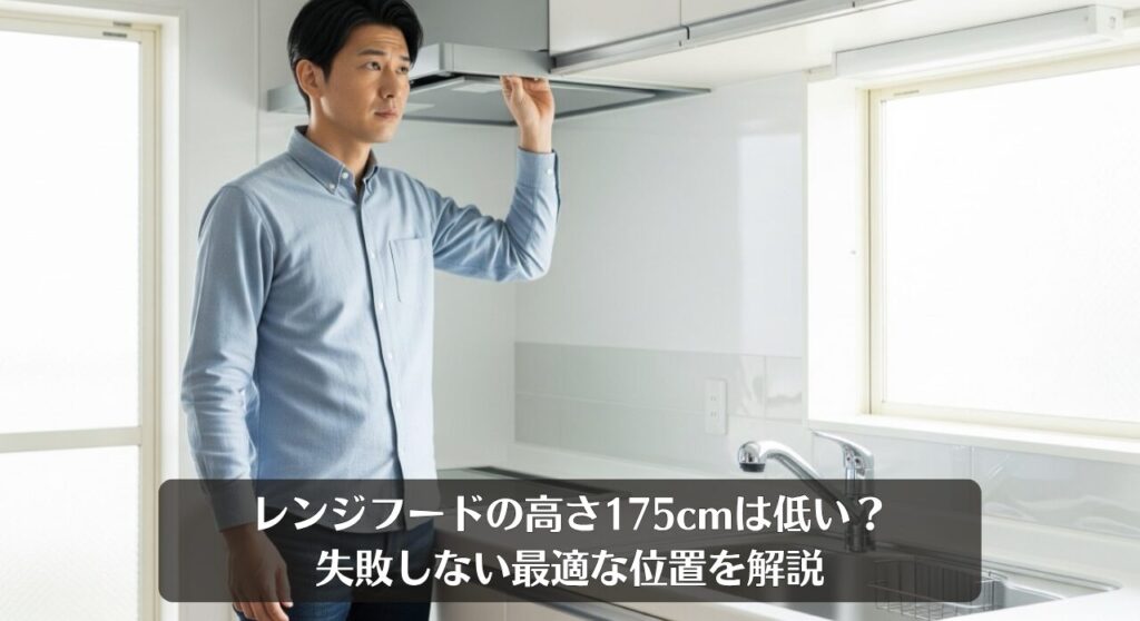レンジフードの高さ175cmは低い?失敗しない最適な位置を解説