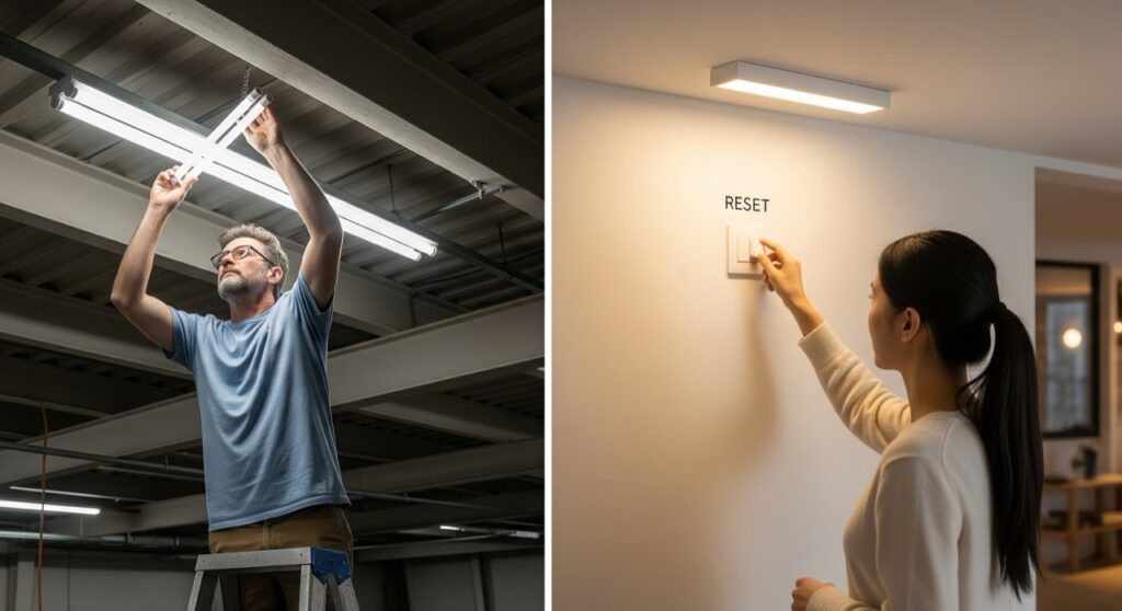 LEDか蛍光灯かで異なるトラブル対処法
