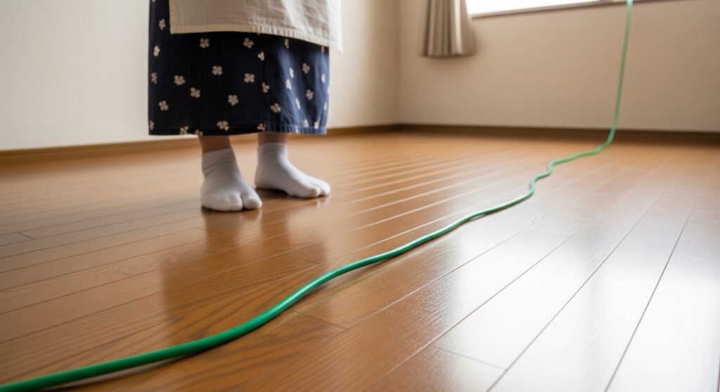 アース線を床に垂らすのは避けるべき