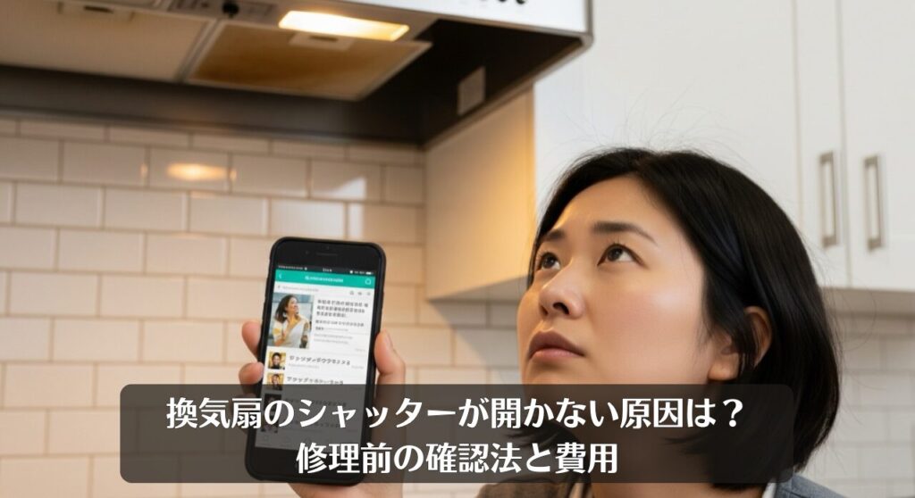換気扇のシャッターが開かない原因は？修理前の確認法と費用