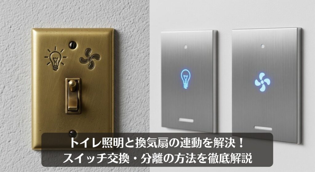 トイレ照明と換気扇の連動を解決！スイッチ交換・分離の方法を徹底解説