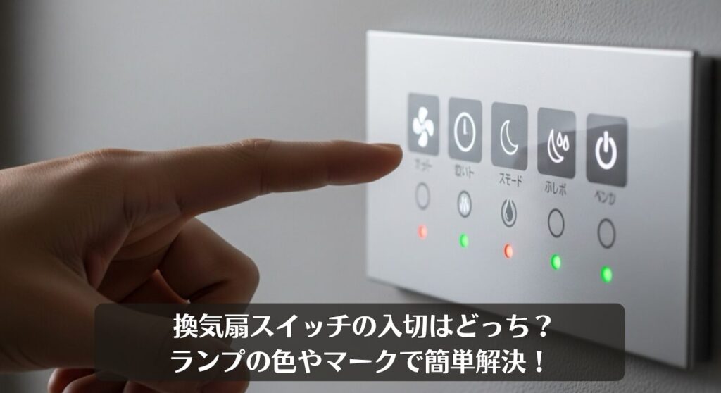 換気扇スイッチの入切はどっち?ランプの色やマークで簡単解決!