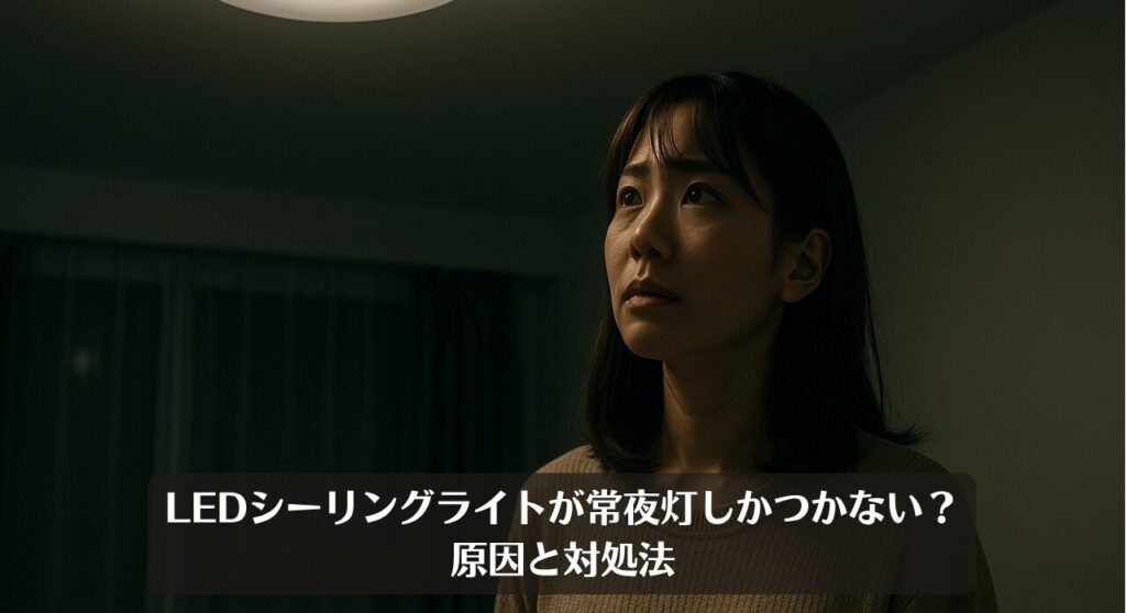 LEDシーリングライトが常夜灯しかつかない?原因と対処法