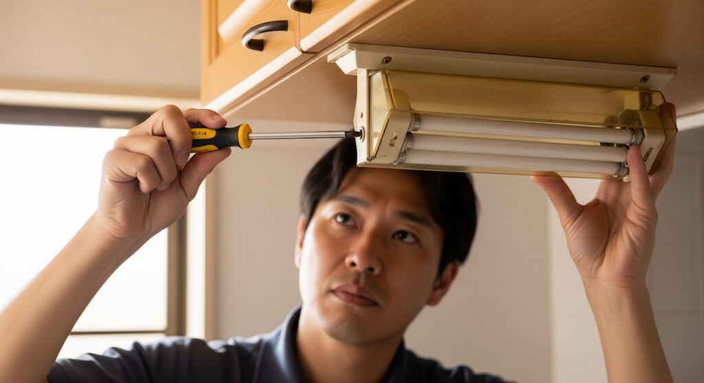 古い照明の外し方とソケットの確認点