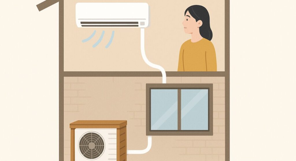 エアコン2階で室外機1階設置との違い