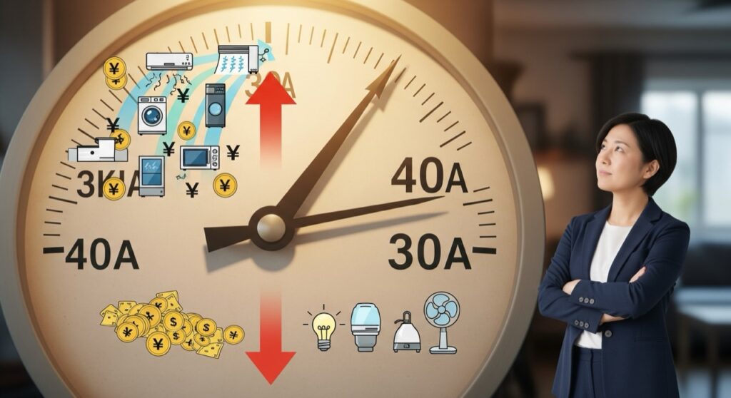 30アンペアや40アンペアへ上げる・下げる注意点