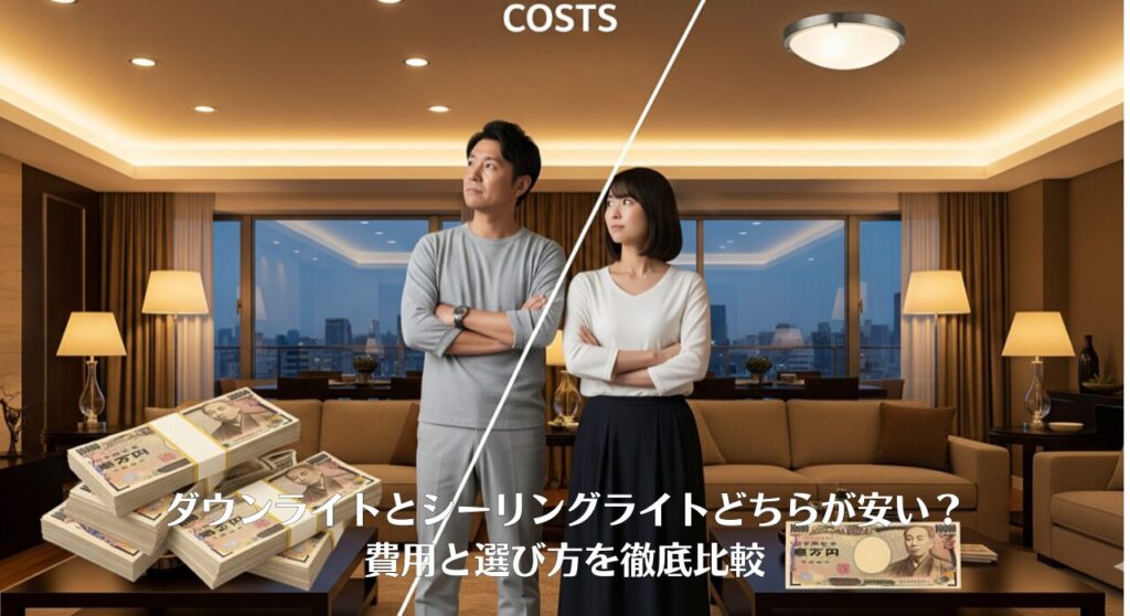 ダウンライトとシーリングライトどちらが安い?費用と選び方を徹底比較