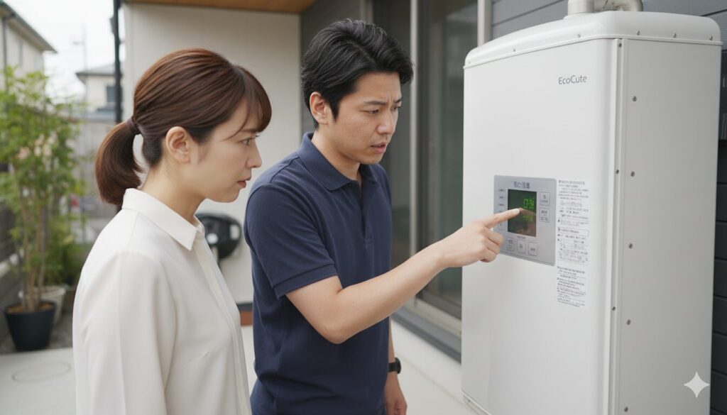 タンクのお湯がすぐなくなる時の残湯量確認