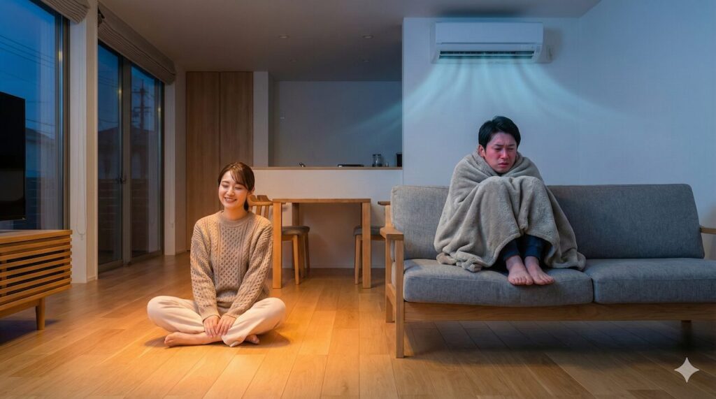暖まるのが遅い?エアコンとどっちが暖かいか