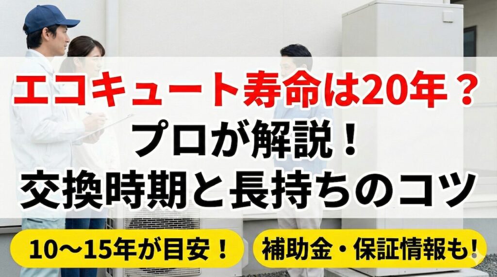 エコキュートの寿命は20年?交換時期と長持ちのコツをプロが解説
