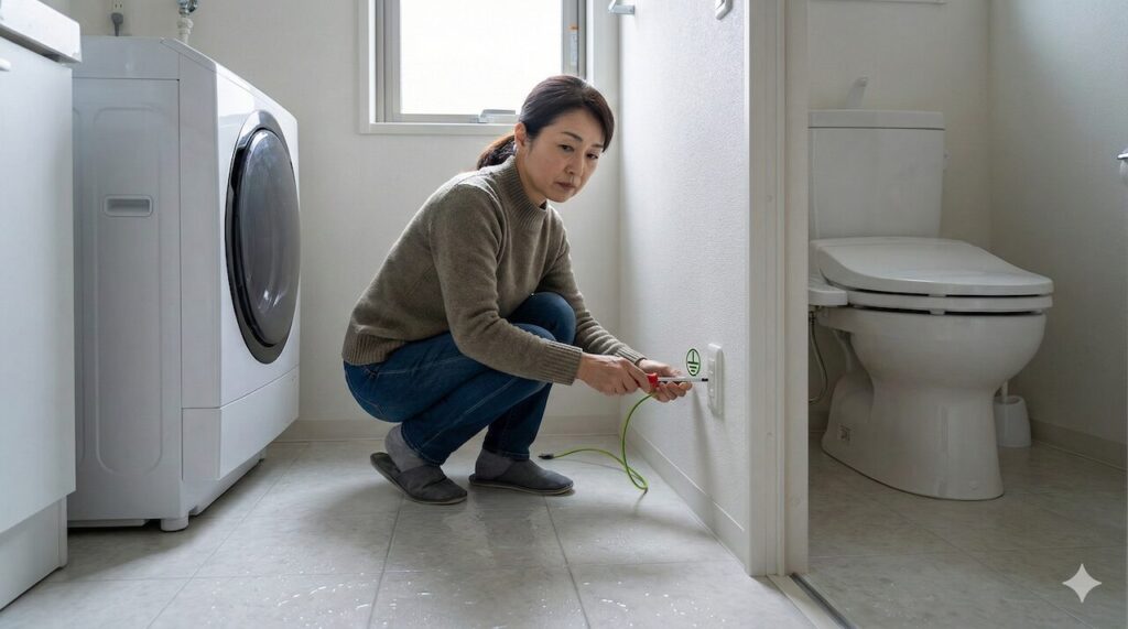 洗濯機やトイレなど水気のある場所は要注意