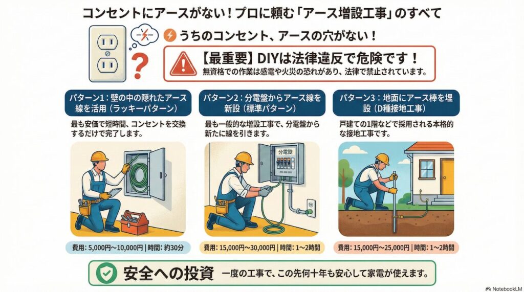 コンセントに差し込み口がない場合の解決策