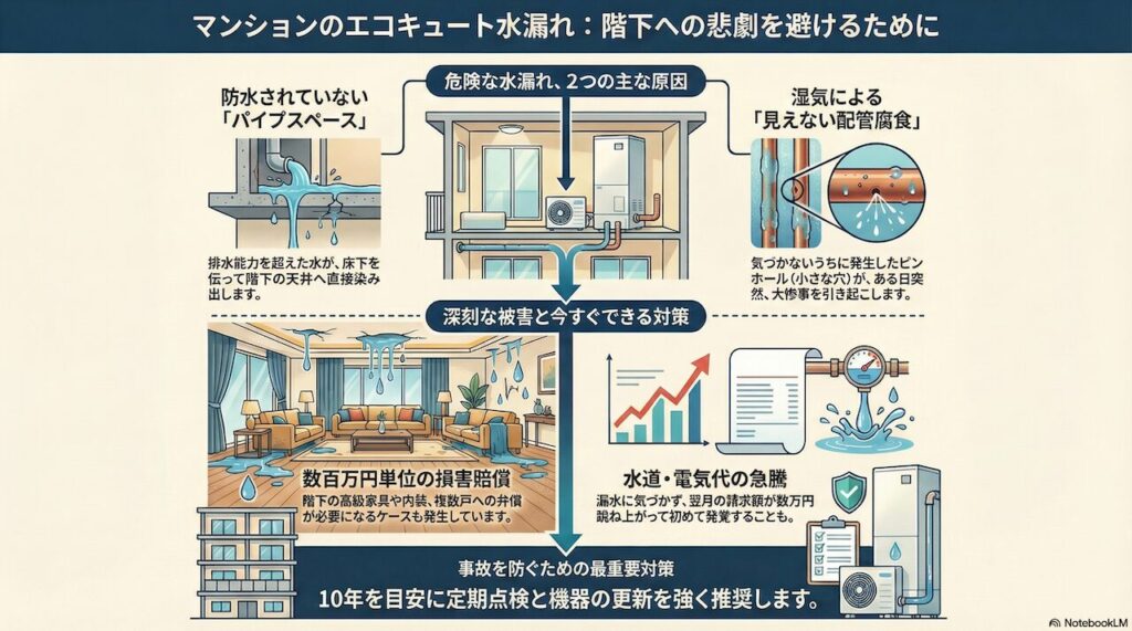 マンションでの水漏れ原因とトラブル事例