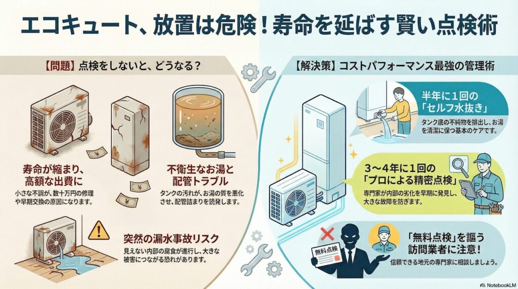 エコキュートの放置は危険!寿命を延ばす賢い点検術