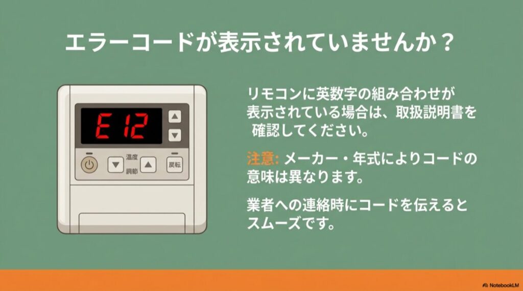 給湯器リモコンに「E12」というエラーコードが表示されている様子