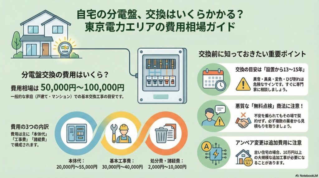 自宅の分電盤、交換はいくらかかる？東京電力エリアの費用相場ガイド