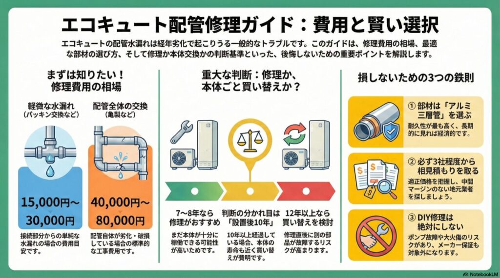 エコキュート配管修理ガイド：費用と賢い選択