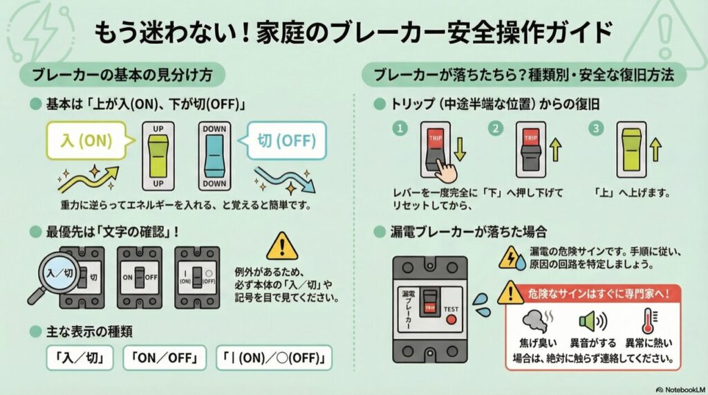 もう迷わない！家庭のブレーカー安全操作ガイド