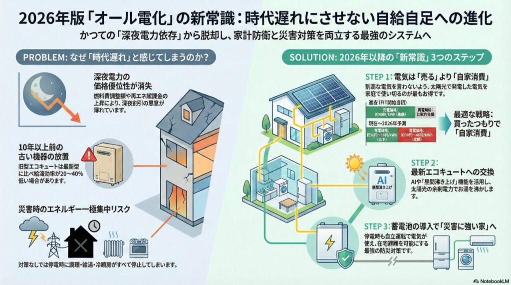 2026年版「オール電化」の新常識:時代遅れにさせない自給自足への進化