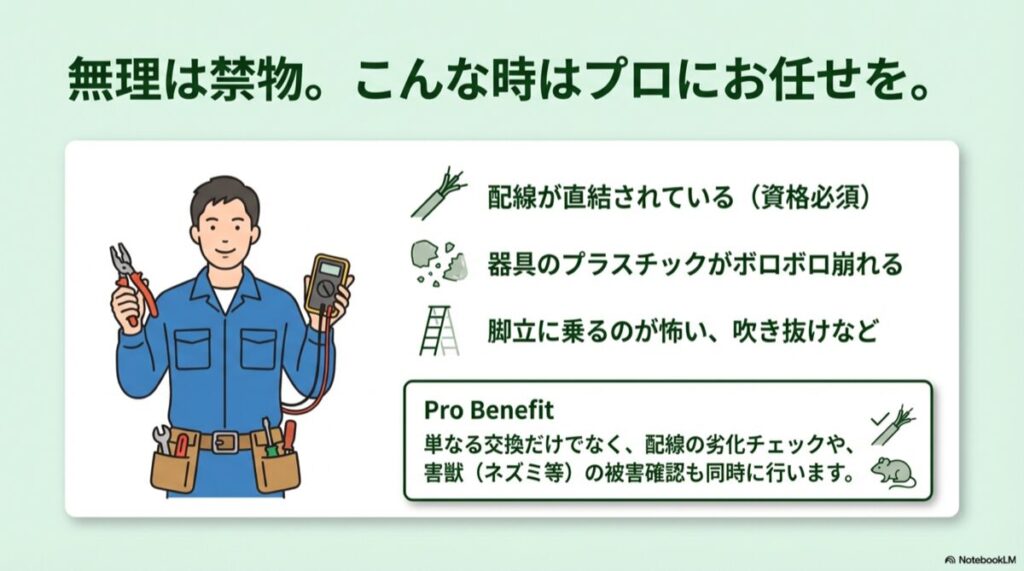 資格を持った電気工事士がテスターを持って点検するイラスト