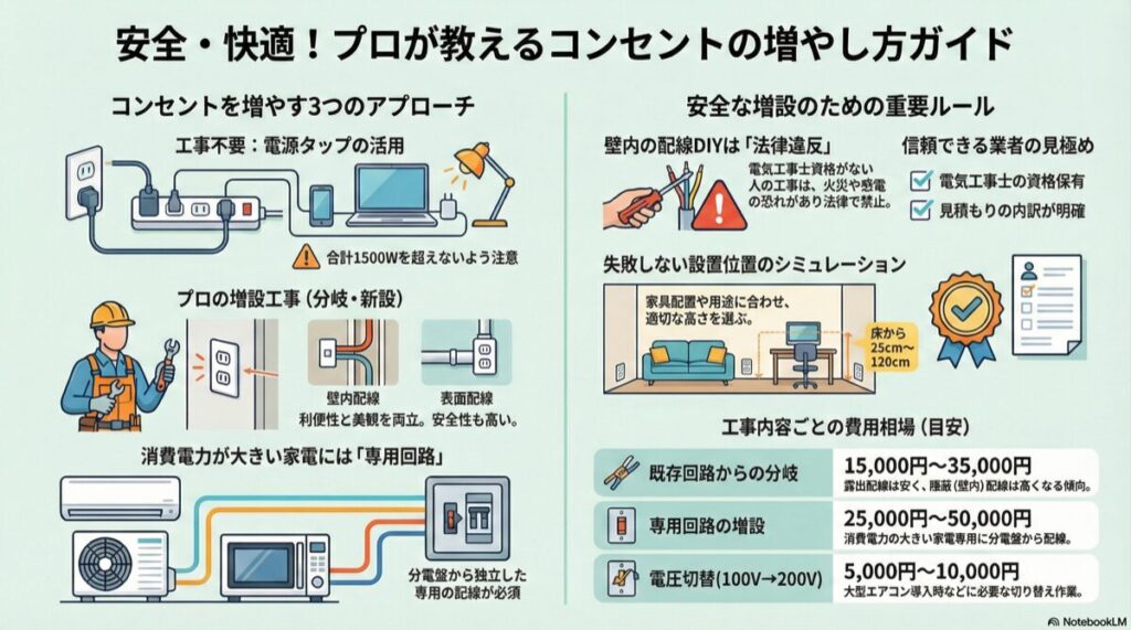 安全・快適！プロが教えるコンセントの増やし方ガイド