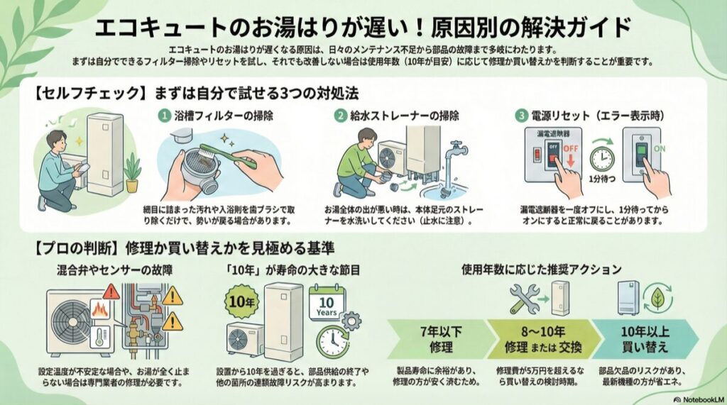 エコキュートのお湯はりが遅い！原因別の解決ガイド