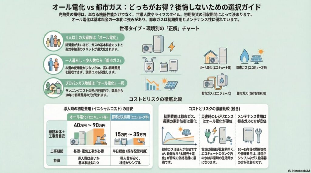 オール電化 VS 都市ガス：どっちがお得？後悔しないための選択ガイド
