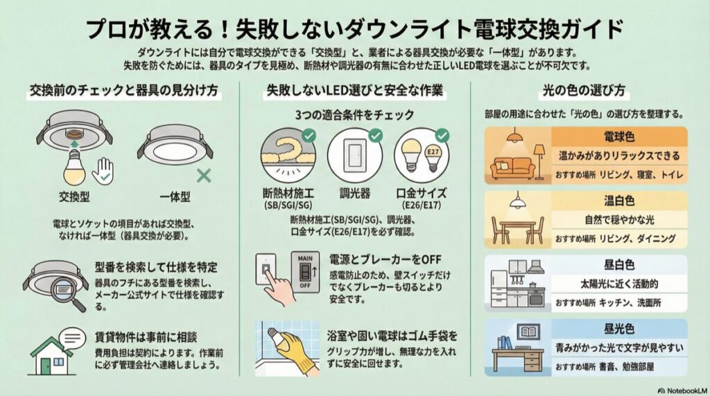 プロが教える!失敗しないダウンライト電球交換ガイド