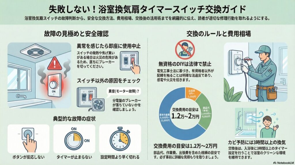 失敗しない！浴室換気扇タイマースイッチ交換ガイド