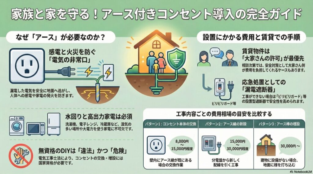 家族と家を守る！アース付きコンセント導入の完全ガイド