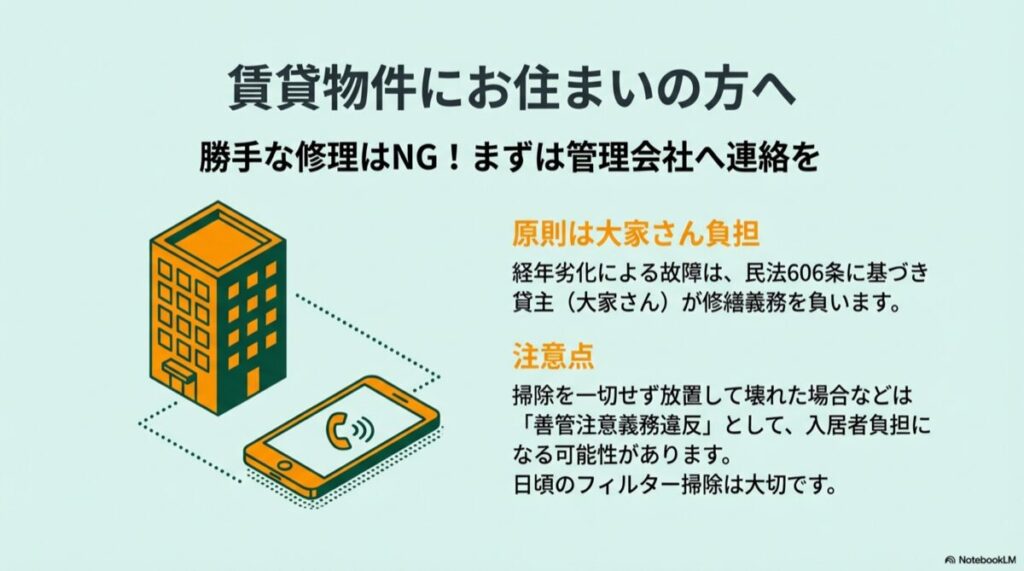 賃貸アパートで換気扇が故障した際、まずは管理会社へ電話連絡する手順