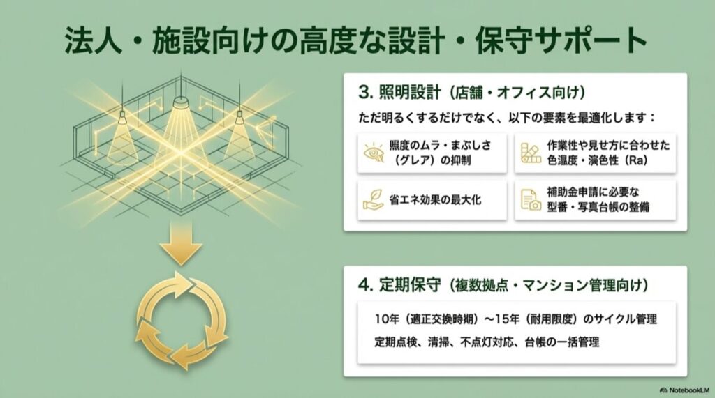 法人・施設向けの高度な設計・保守サポート