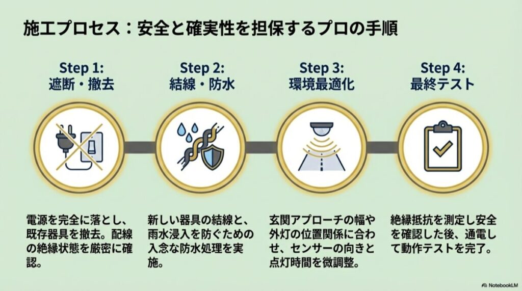 施工プロセス:安全と確実性を担保するプロの手順